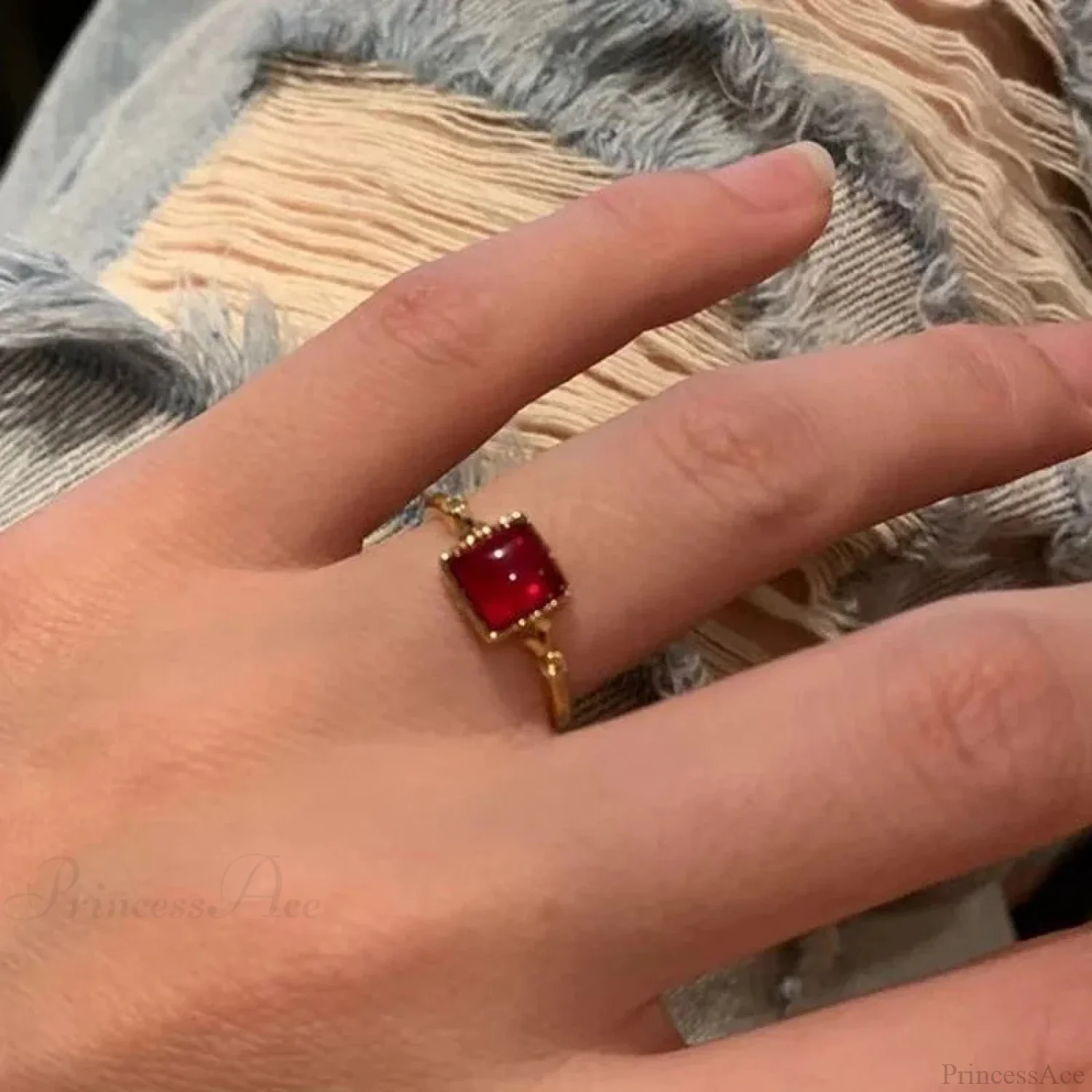 Antique Mysterious Crimson Crystal Cross Band - Image 5