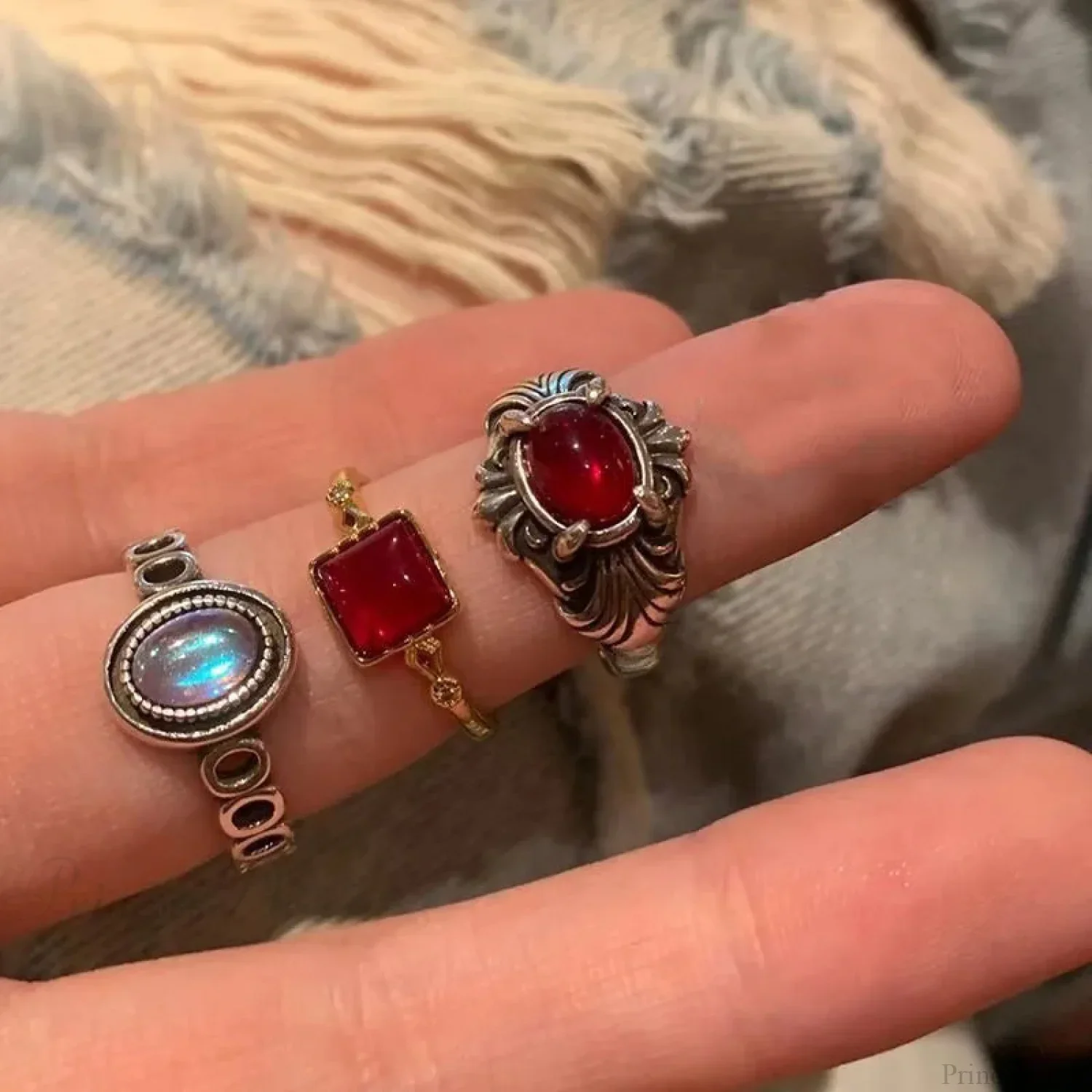 Antique Mysterious Zircon Cross Band