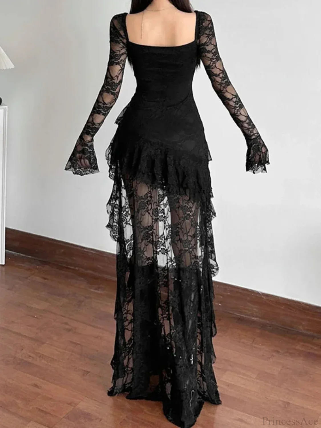 Antique Transparent Bodice Midi Dress - Image 2