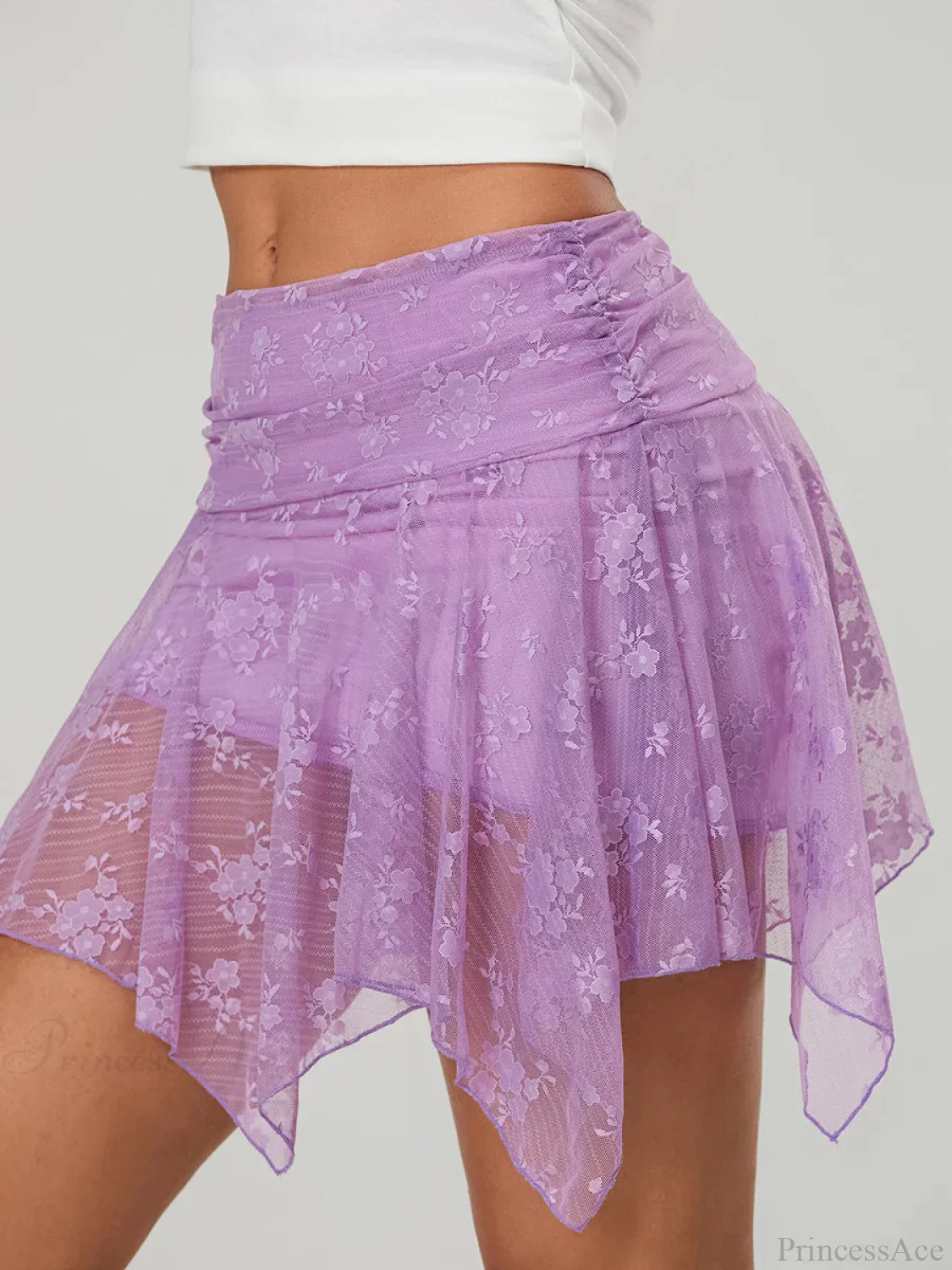 Asymmetric Floral Tiered Skirt - Image 6