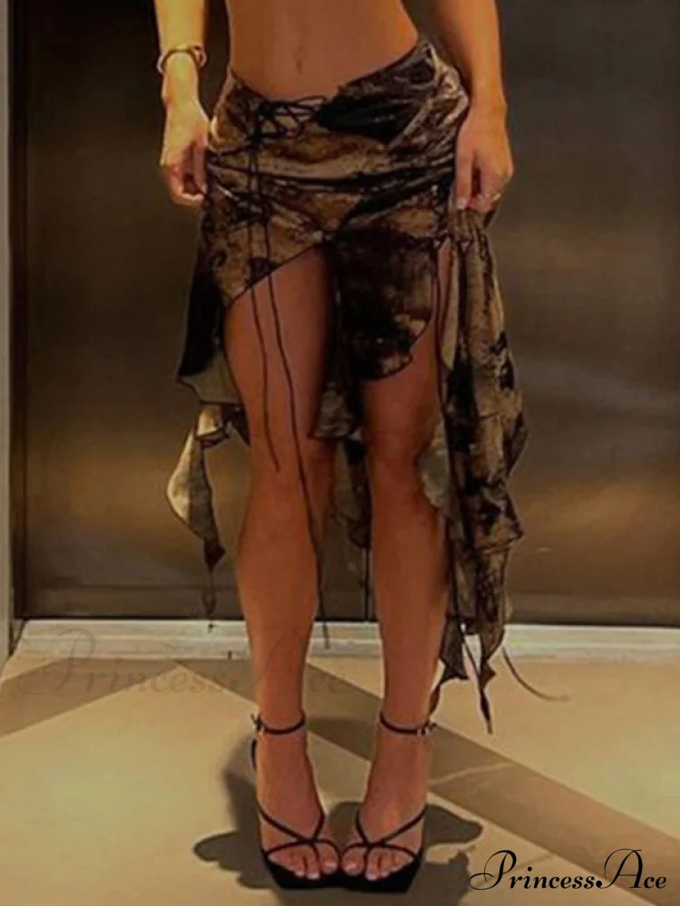 Asymmetric High Slit Trendy Bodycon Skirt - Image 2