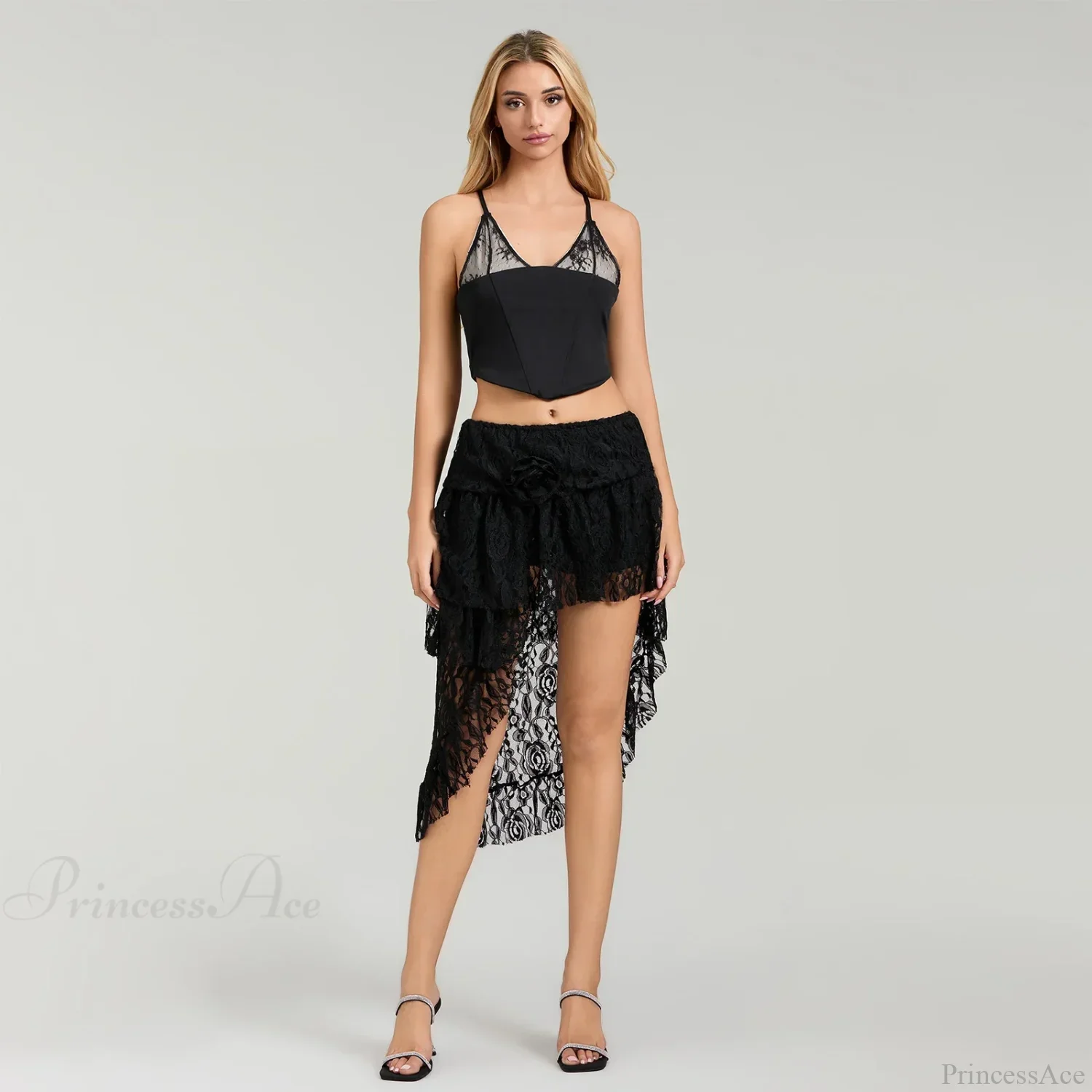 Asymmetric Ruffled Hem Skirt - Image 6