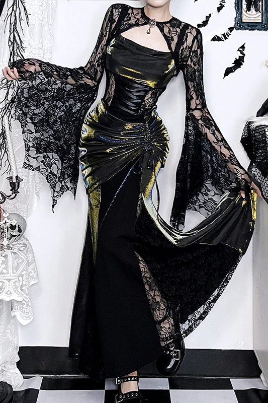 Asymmetrical Lace Gothic Dress