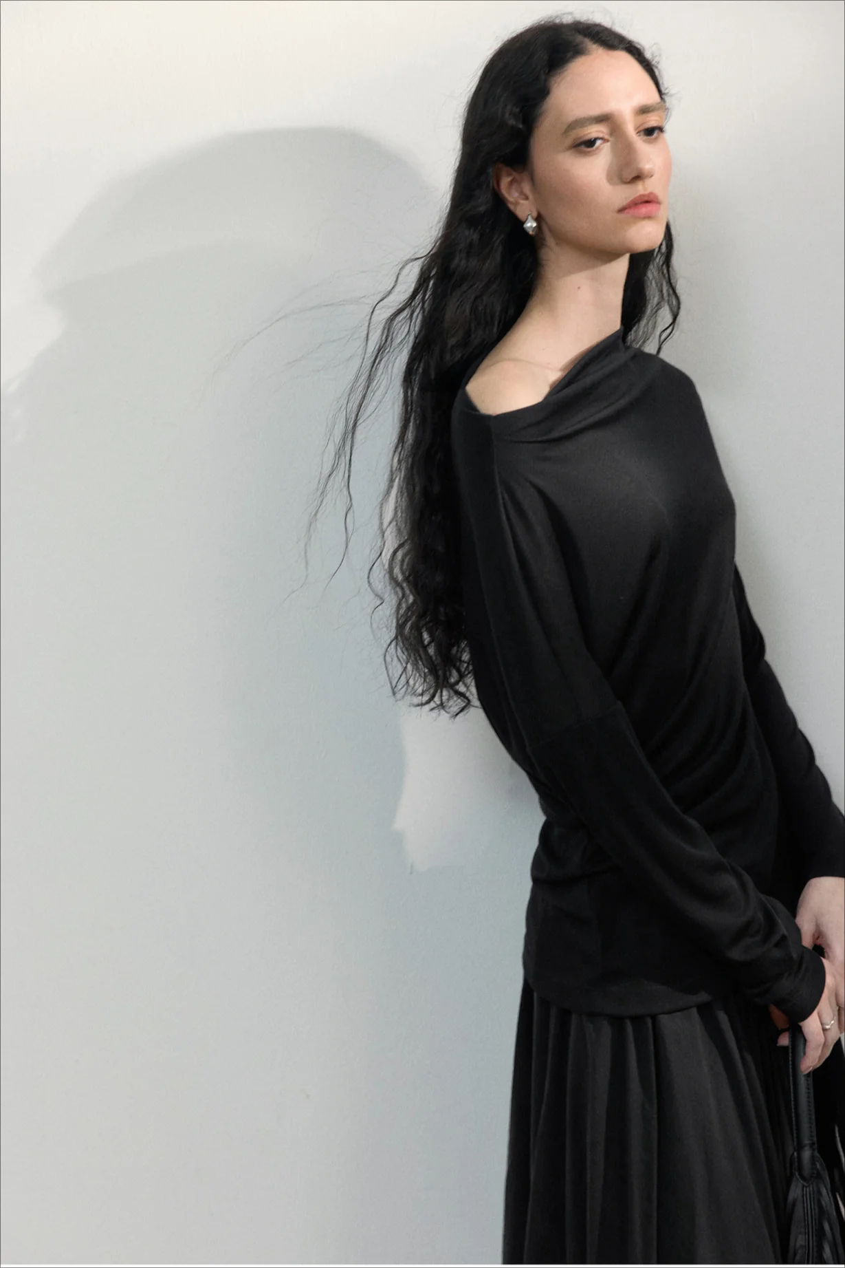 Asymmetrical One-Shoulder Fitted Knit Sweater