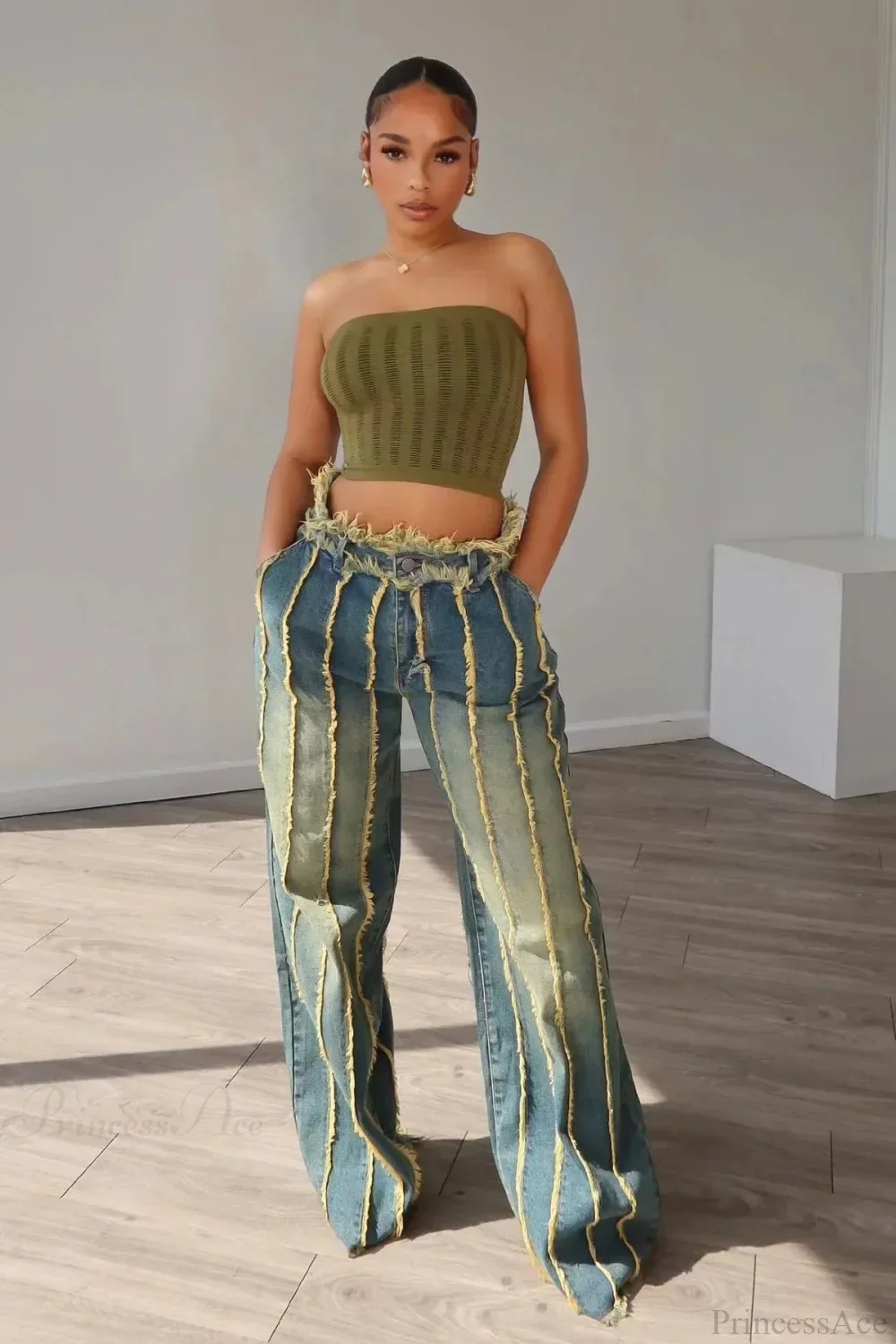 Attractive High Waist Gothic Straight Pant - Image 2