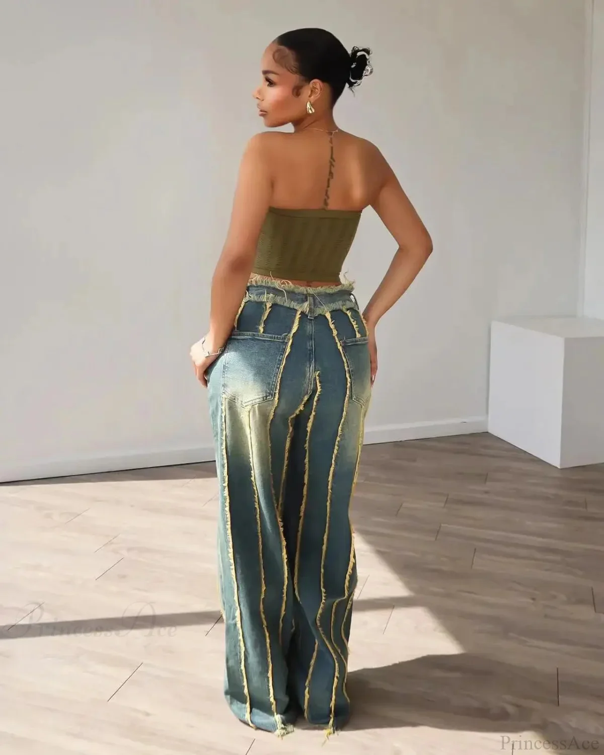 Attractive High Waist Gothic Straight Pant - Image 3