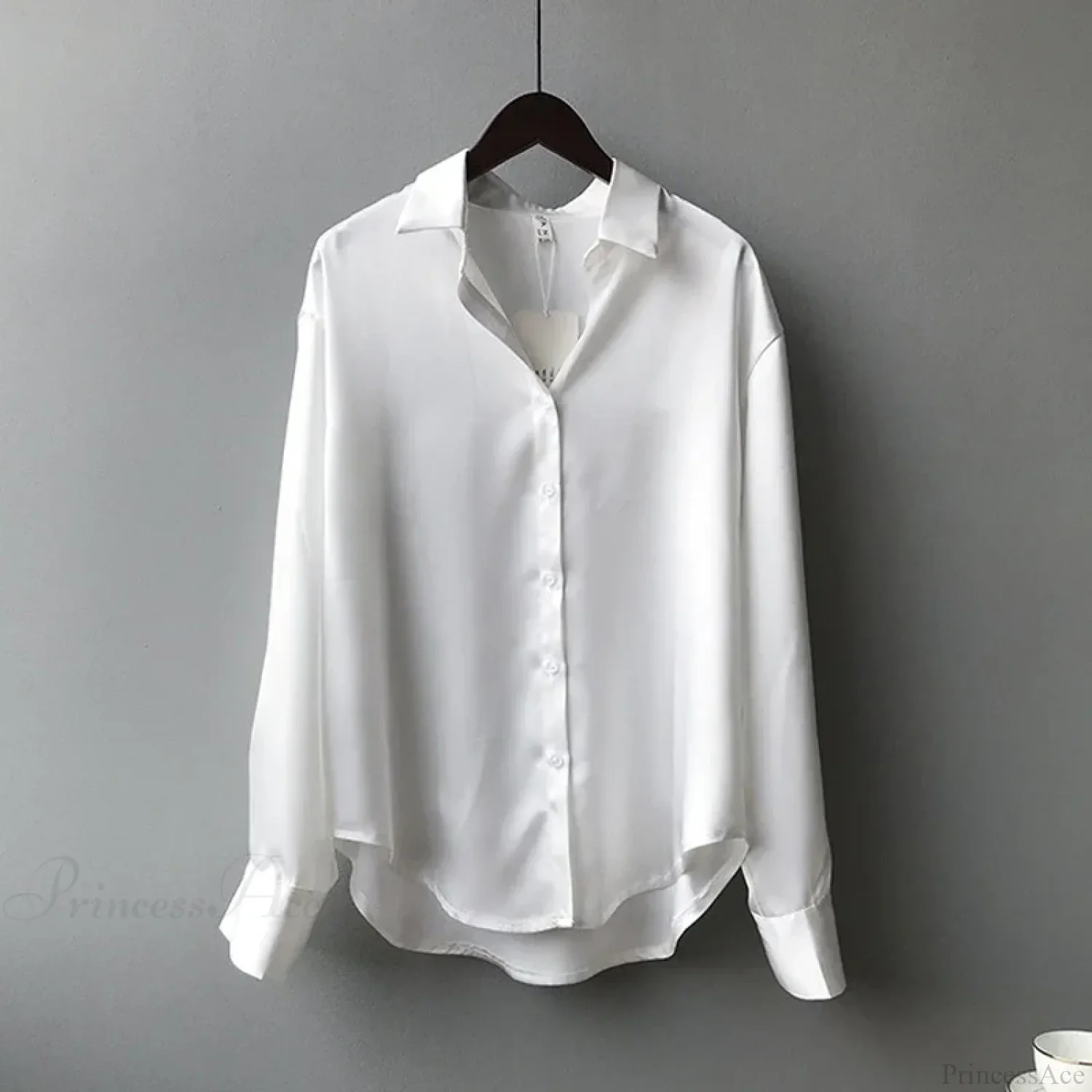 Autumn Button Up Satin Vintage White Blouse - Image 7