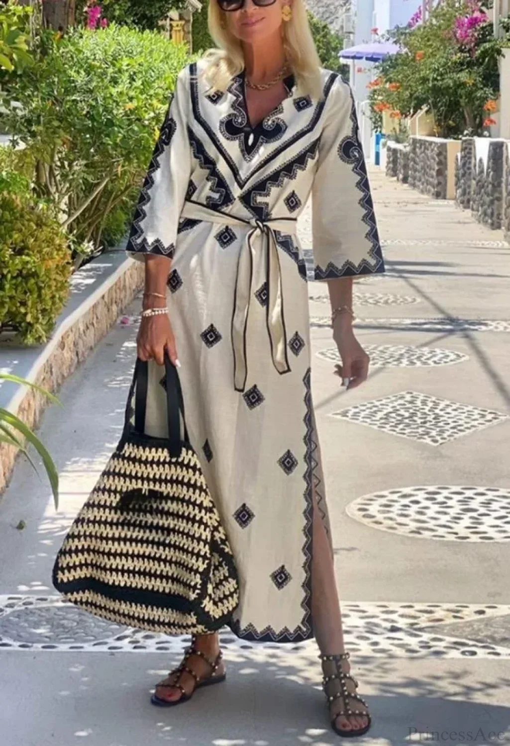 Autumn Fragrant Hemp A-line Boho Dress - Image 4
