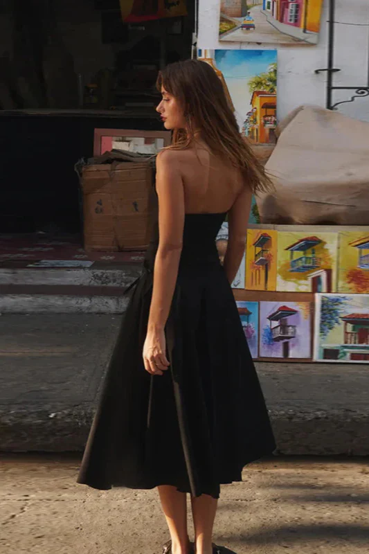 Autumn New Chic Bowknot Strapless Slim Fit Party Dress - Image 6