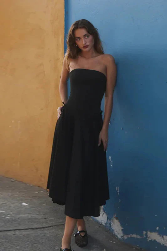 Autumn New Chic Bowknot Strapless Slim Fit Party Dress - Image 8