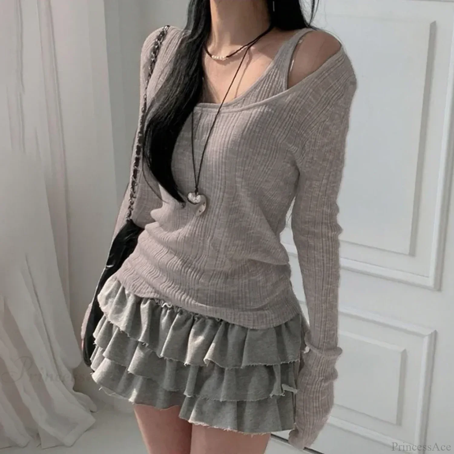 Autumn Simple Casual Vintage Long Sleeve Knit Top - Image 4