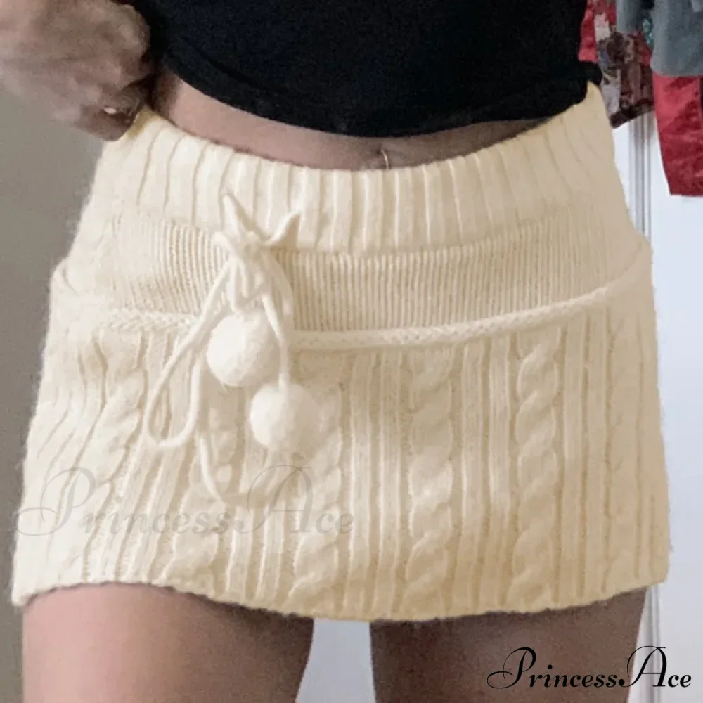 Autumn Winter Fashion Twist Wool Woven Age-Reducing Commuter Decorated Skirt - Image 2