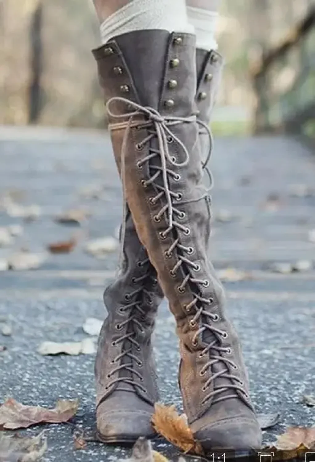 Autumn Winter Long Tube Keep Warm Thigh High Sewing Thread Rivet Zipper Knee High Boot - Image 6