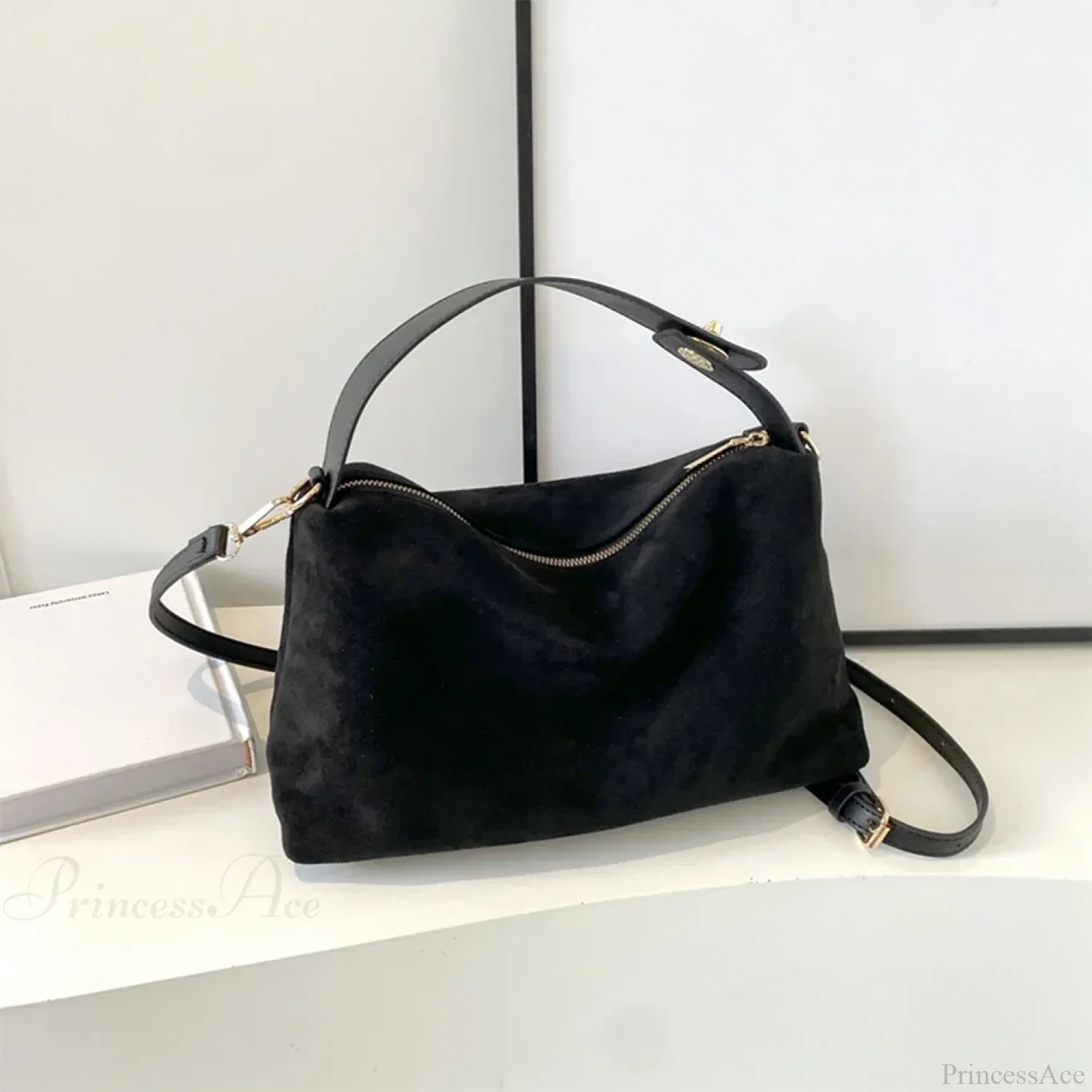 Autumn Winter Matte Suede Cow Leather Handbag - Image 8