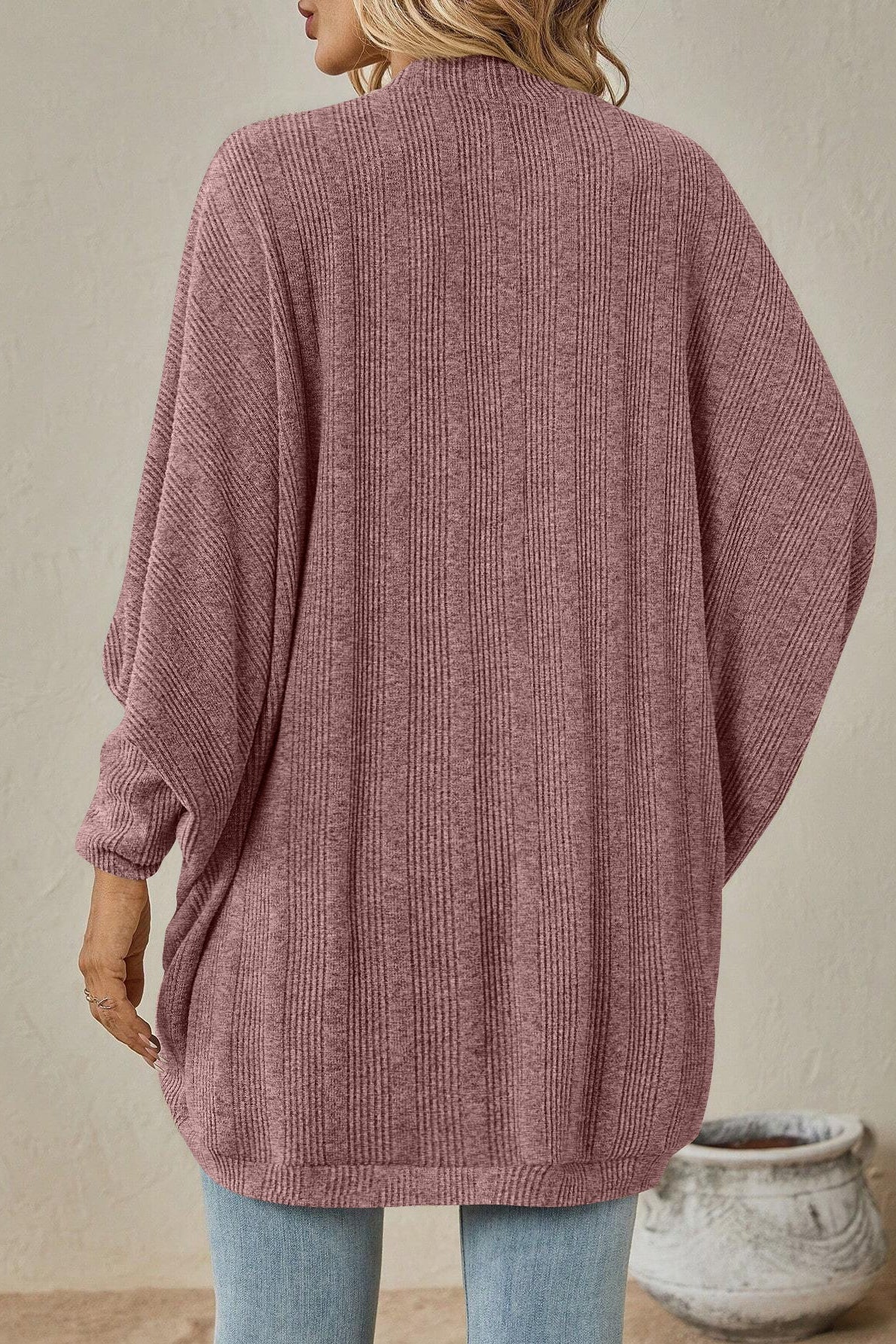 Autumn-Winter New Solid Color Midi Knit Cardigan - Image 6