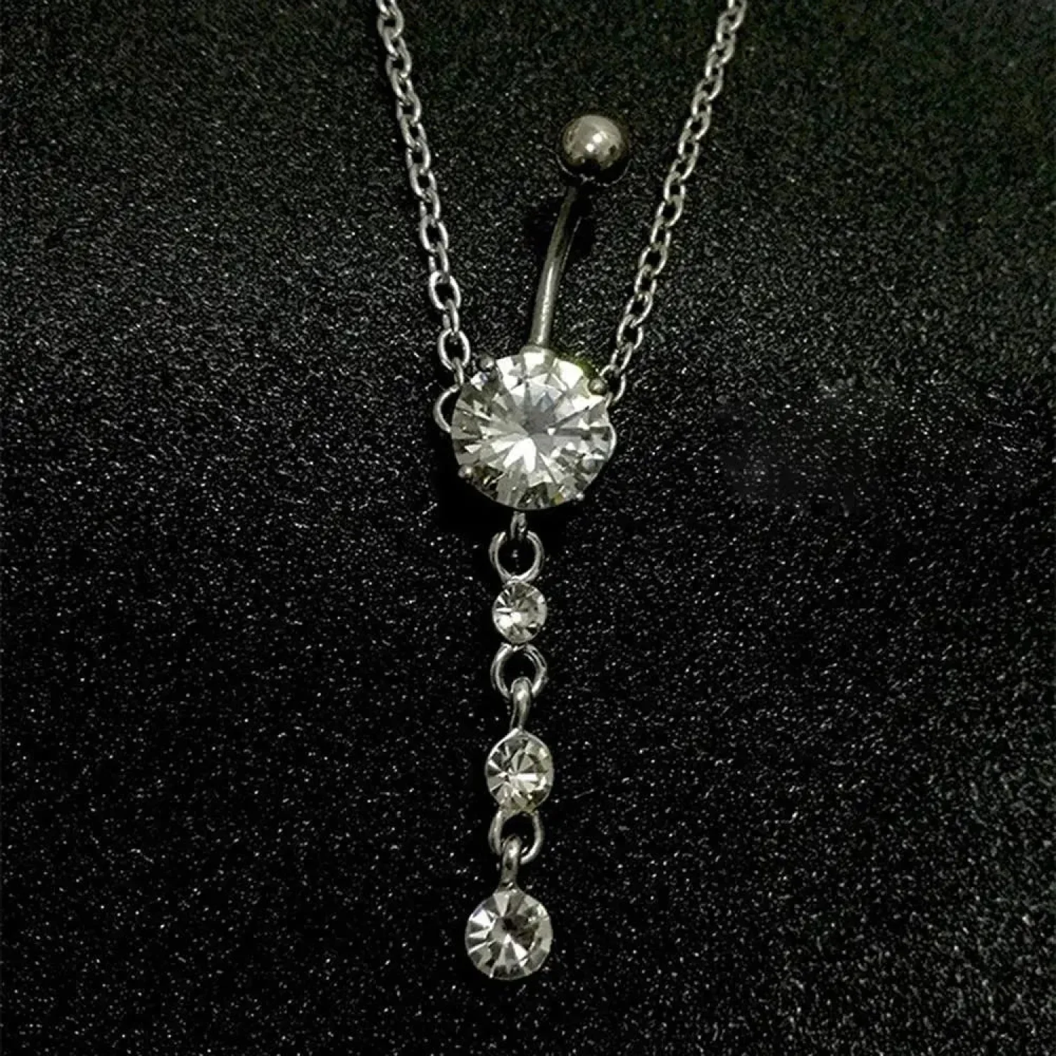 Azure Zircon Peacock Tail Medieval Belly Ring - Image 4