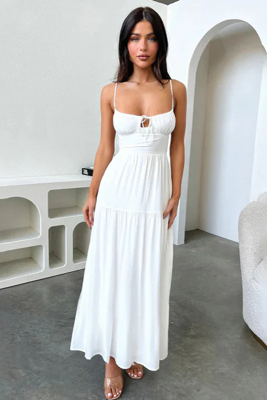 Backless Cami A-Line Dress with Waist Tie Party Dress - Image 5