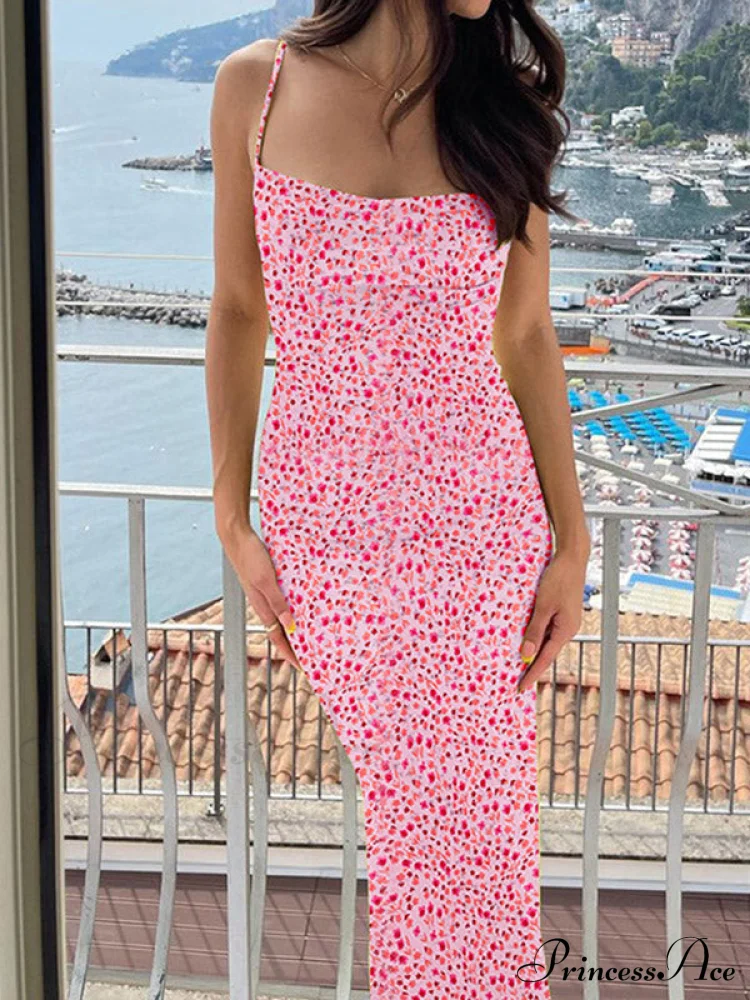 Backless Floral Graceful Mesh Maxi Dress - Image 12