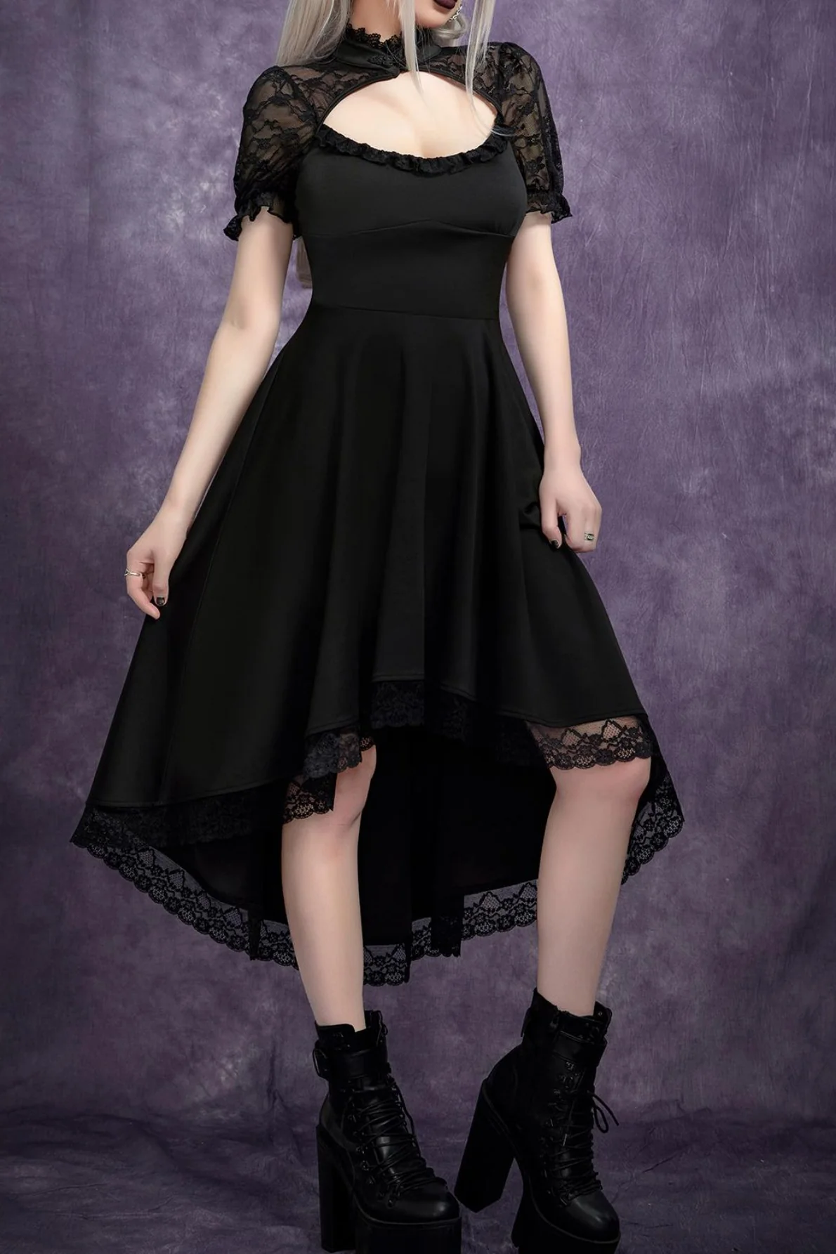 Backless Lace Gothic Dress - Image 2