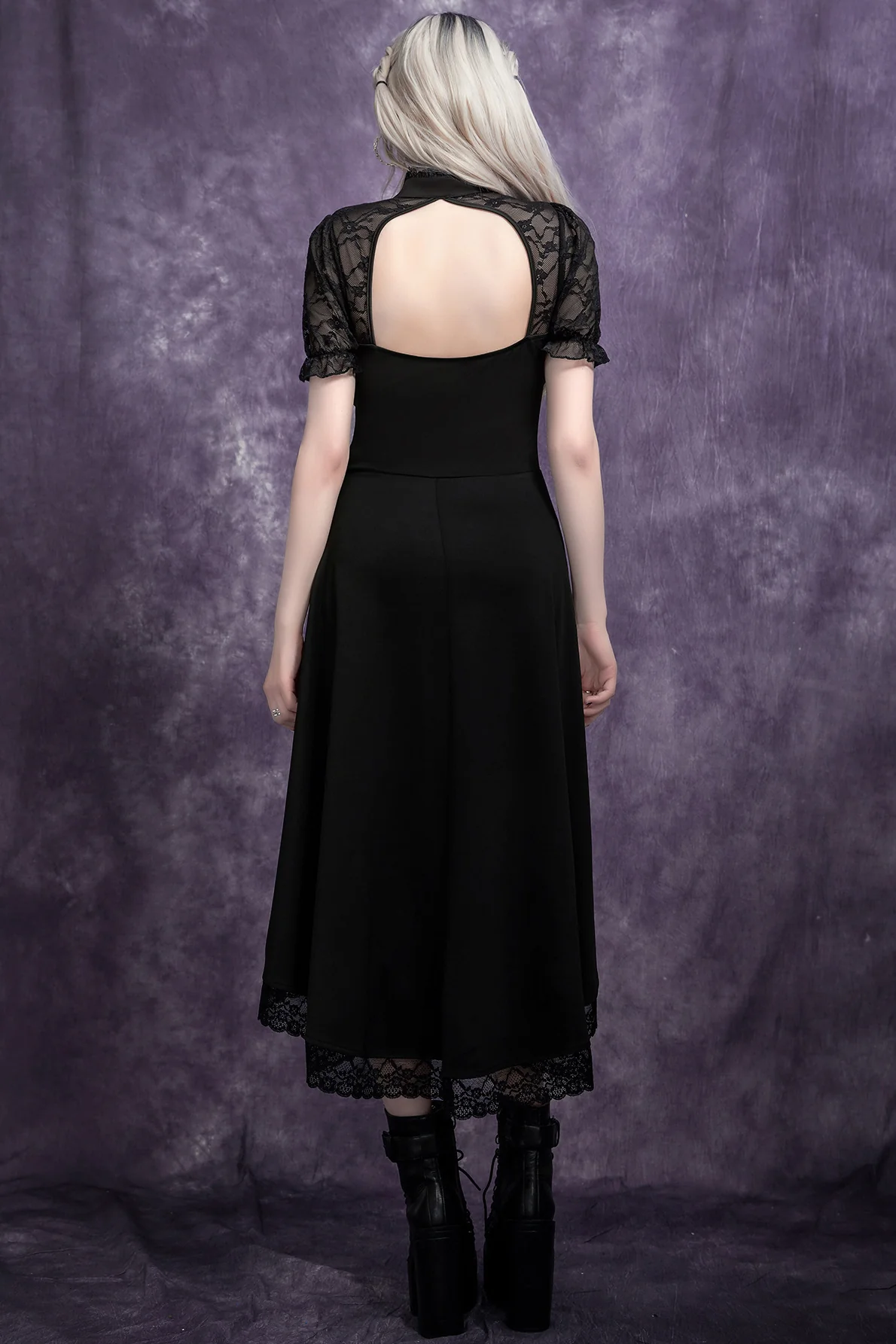 Backless Lace Gothic Dress - Image 3