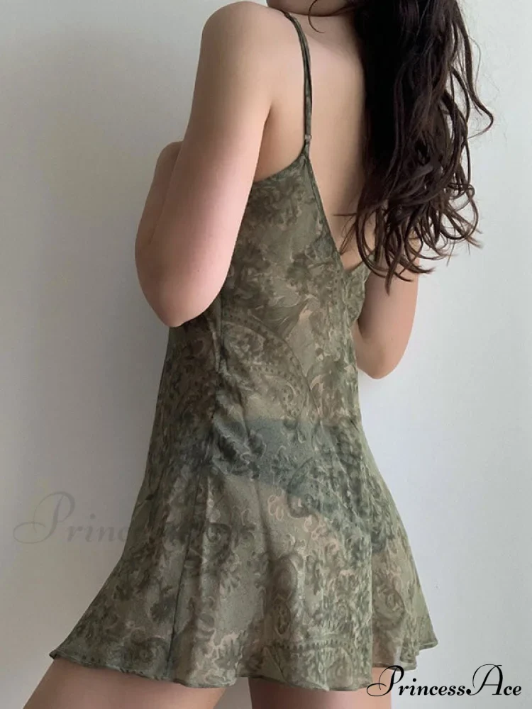 Backless Printed Long Trendy Sleeve Mini Dress - Image 2