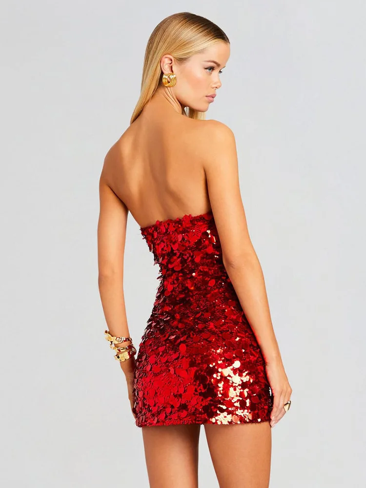 Backless Sequin Mini Party Dress - Image 2