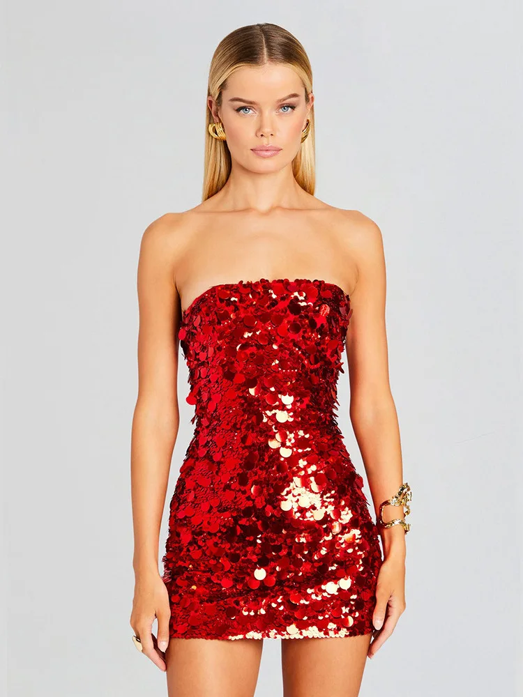 Backless Sequin Mini Party Dress - Image 7