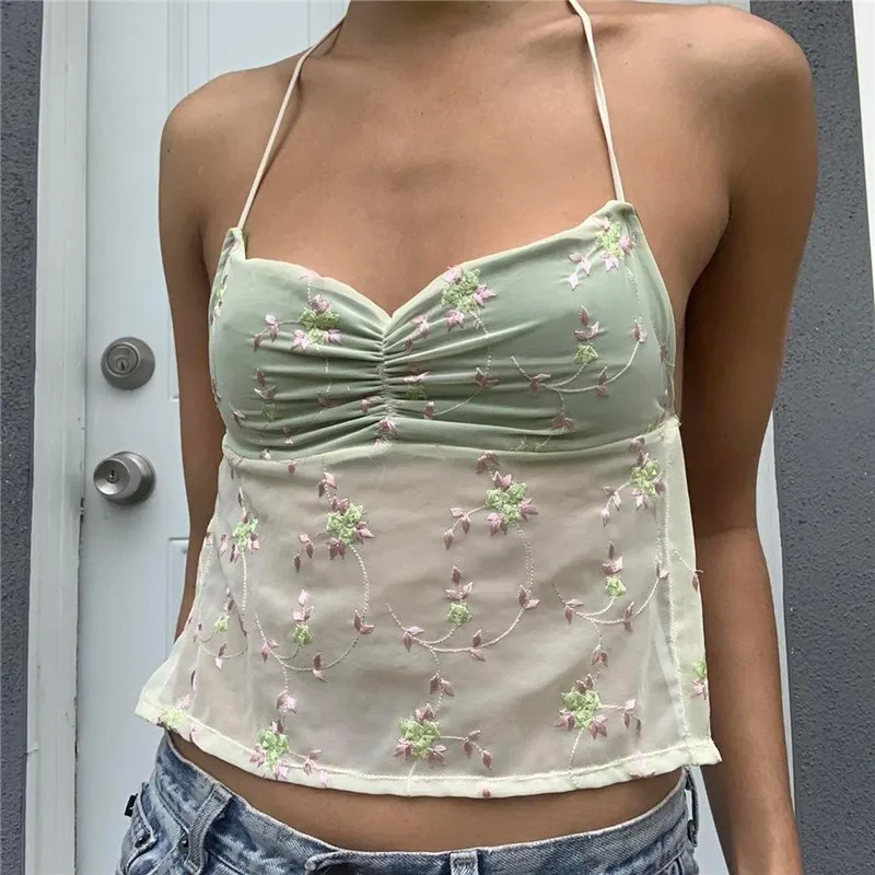 Backless Tie-Up Halter Crop Top - Image 8