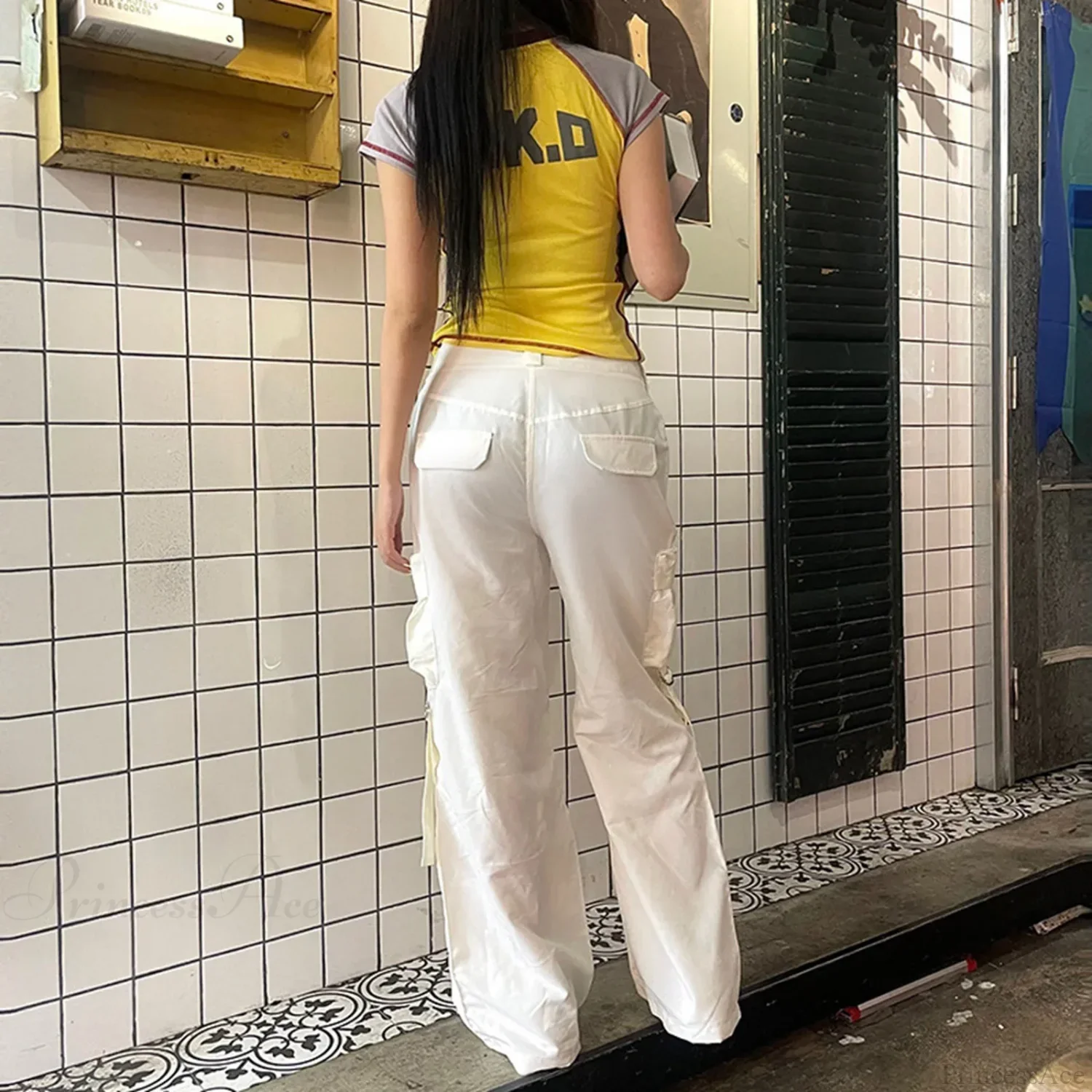 Baggy Cargo Drawstring Wide Leg Pants - Image 3