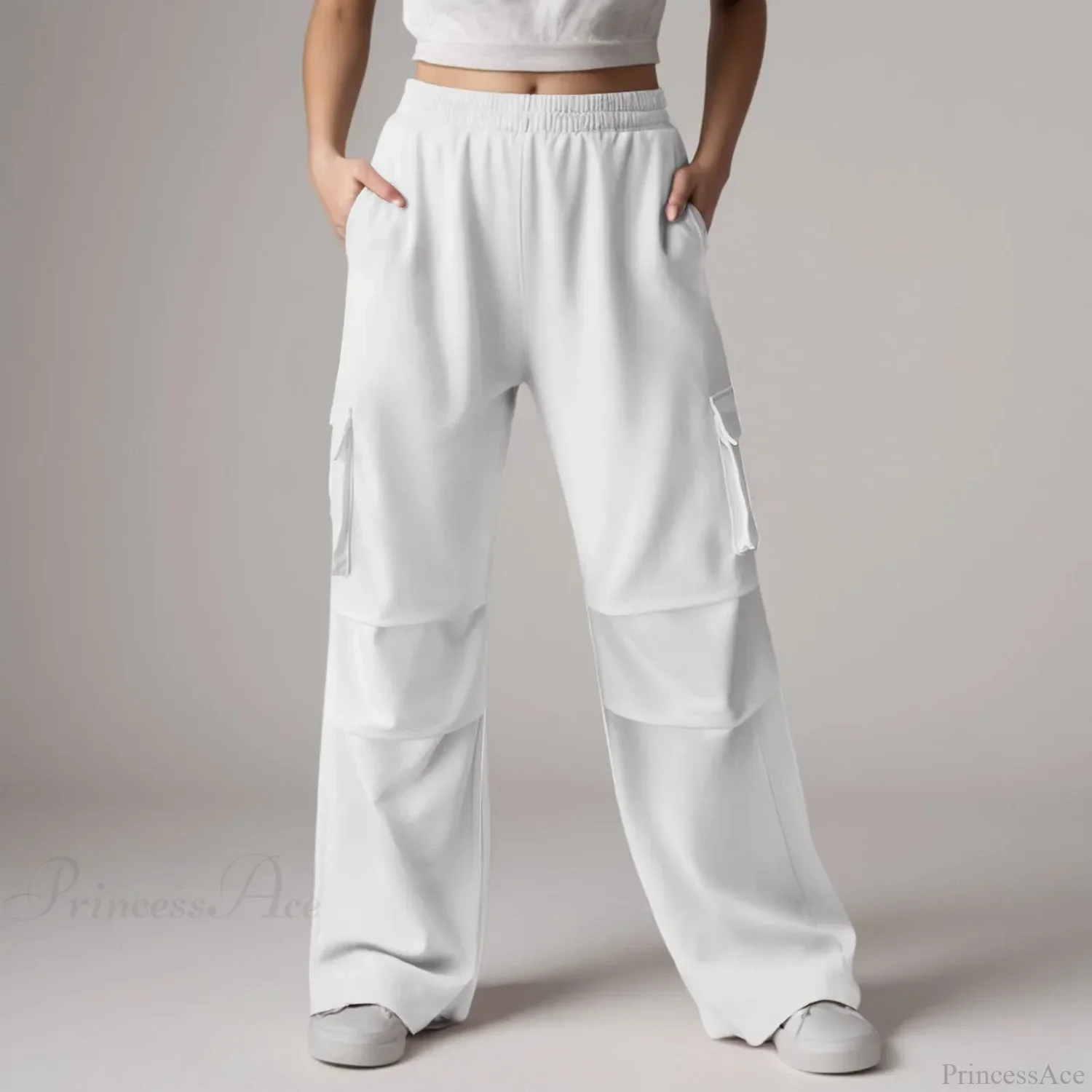 Baggy Cargo Sweatpants with Pockets Pants - Image 8