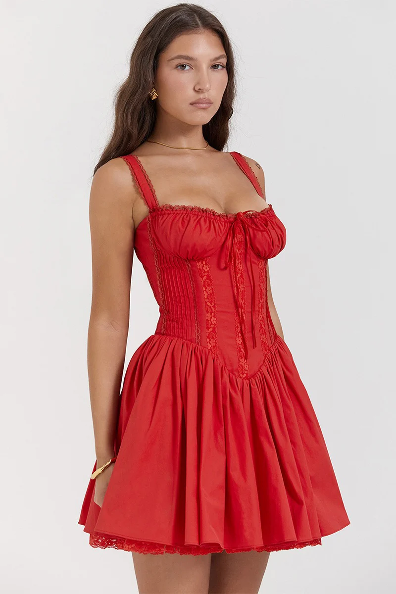 Ballet Tie Corset Cami Strap Mini Dress - Image 4