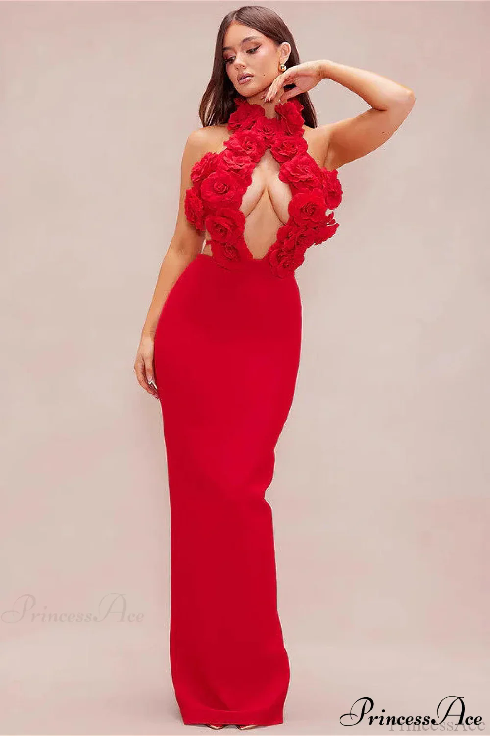 Bandage Halterneck Sexy Maxi Party Dress