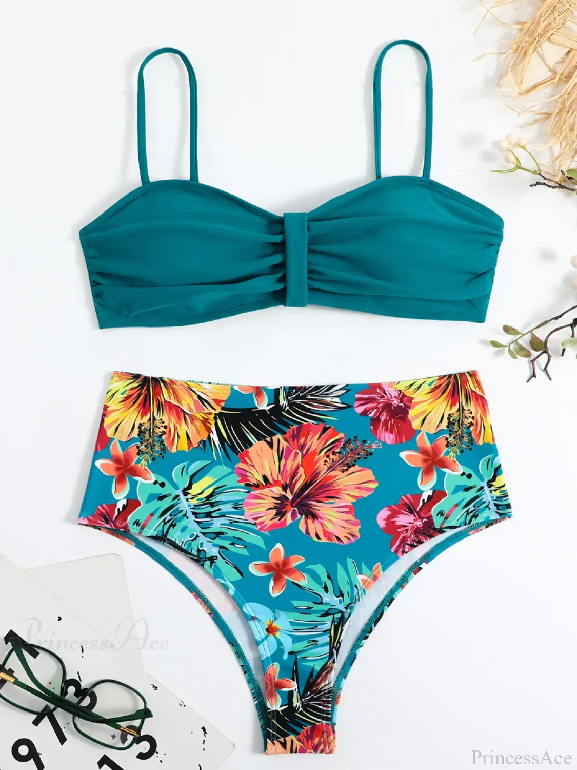 Bandeau Tropical Tie Back Push Two Piece Set - Image 7