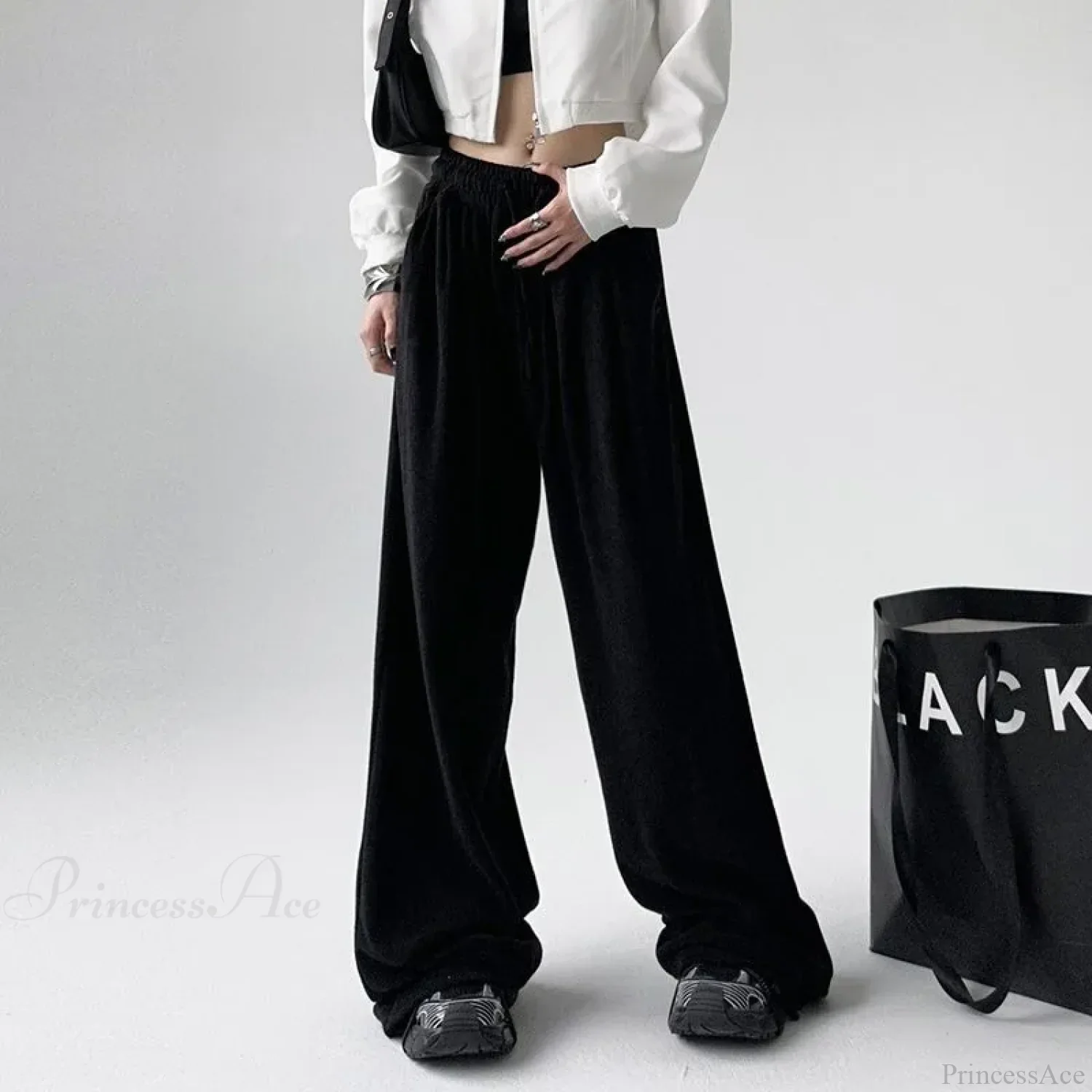 Basic Grey Knit Jogger Pants - Image 5