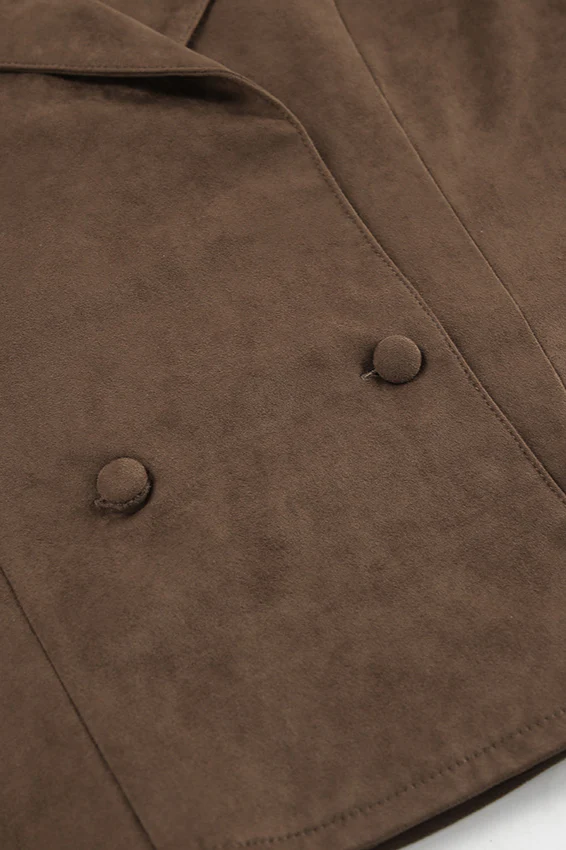 Belted Suede Trench Coat - Image 6