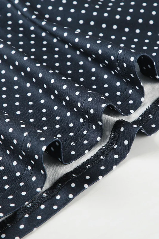 Black and White Polka Dot Sleeveless A-Line Mini Dress - Image 3