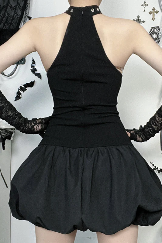 Black Bubble Gothic Dress - Image 4