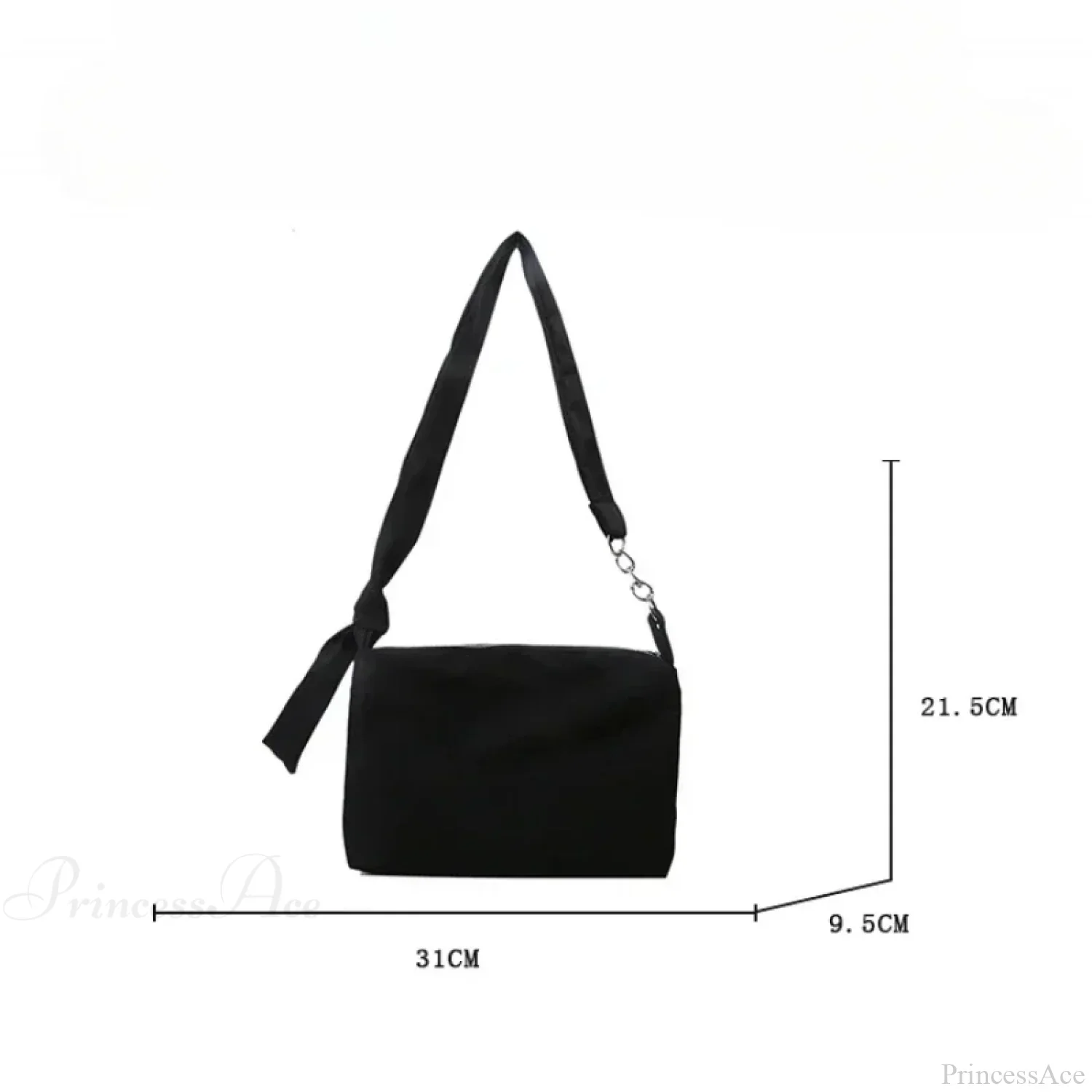 Black Crossbody Shoulder Bag with Chain - Image 6
