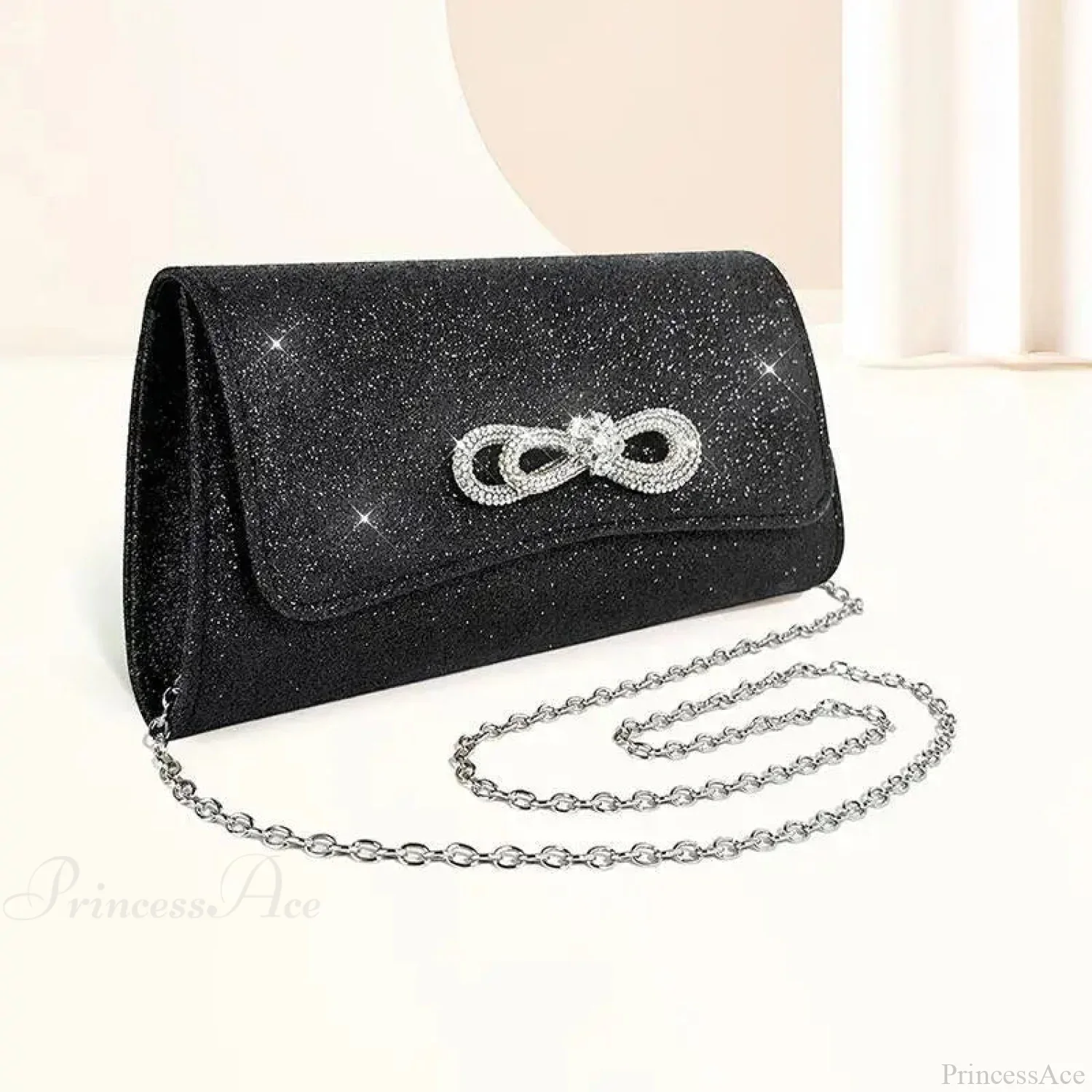 Black Evening Party Clutch Wristlet - Image 4