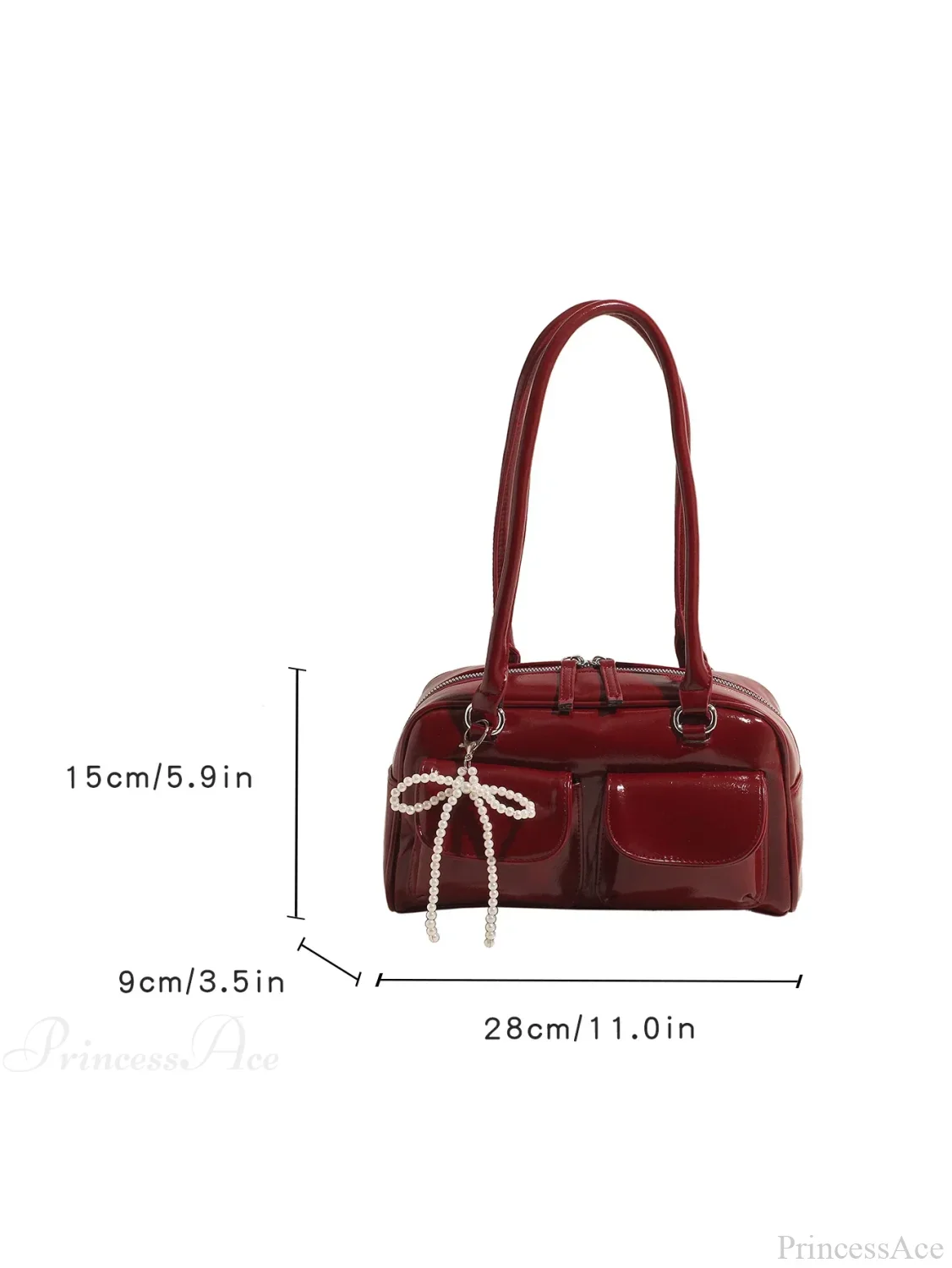 Black PU Leather Casual Shoulder Bag - Image 6