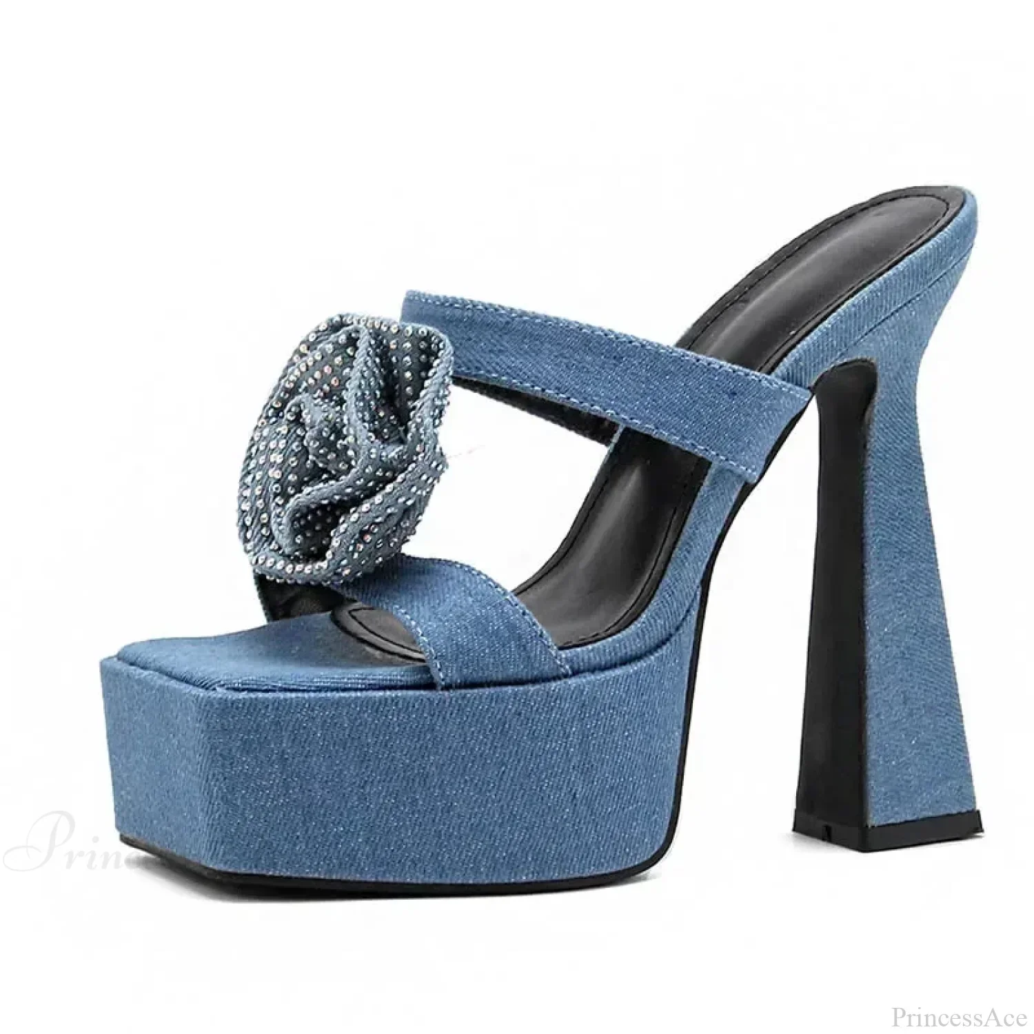 Black Roman Elastic Fabric Sexy Peep Toe Slip-on Thin High Heel Mid Calf Cool Booties Modern High Heel - Image 6
