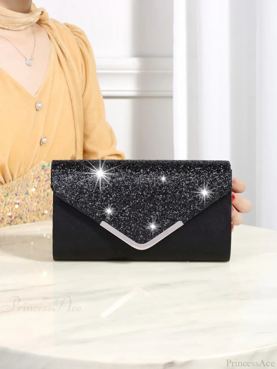 Bling Shiny Elegant Envelope Clutch Party Wedding Bag - Image 7