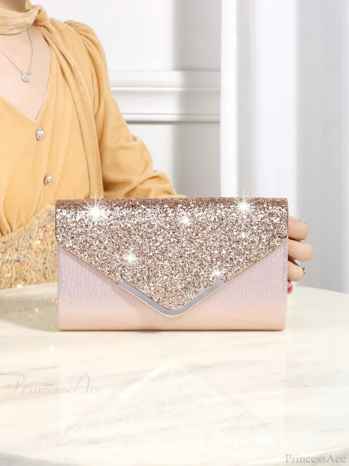 Bling Shiny Elegant Envelope Clutch Party Wedding Bag - Image 8