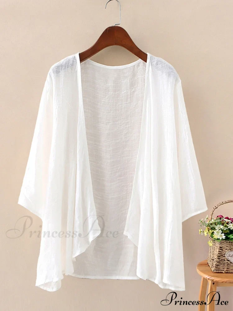 Blouse Blusas Tunic Casual Thin Tops Plus Solid Warm-Season Long Womens Arm Female Kimono Cardigans Cape Size - Image 2