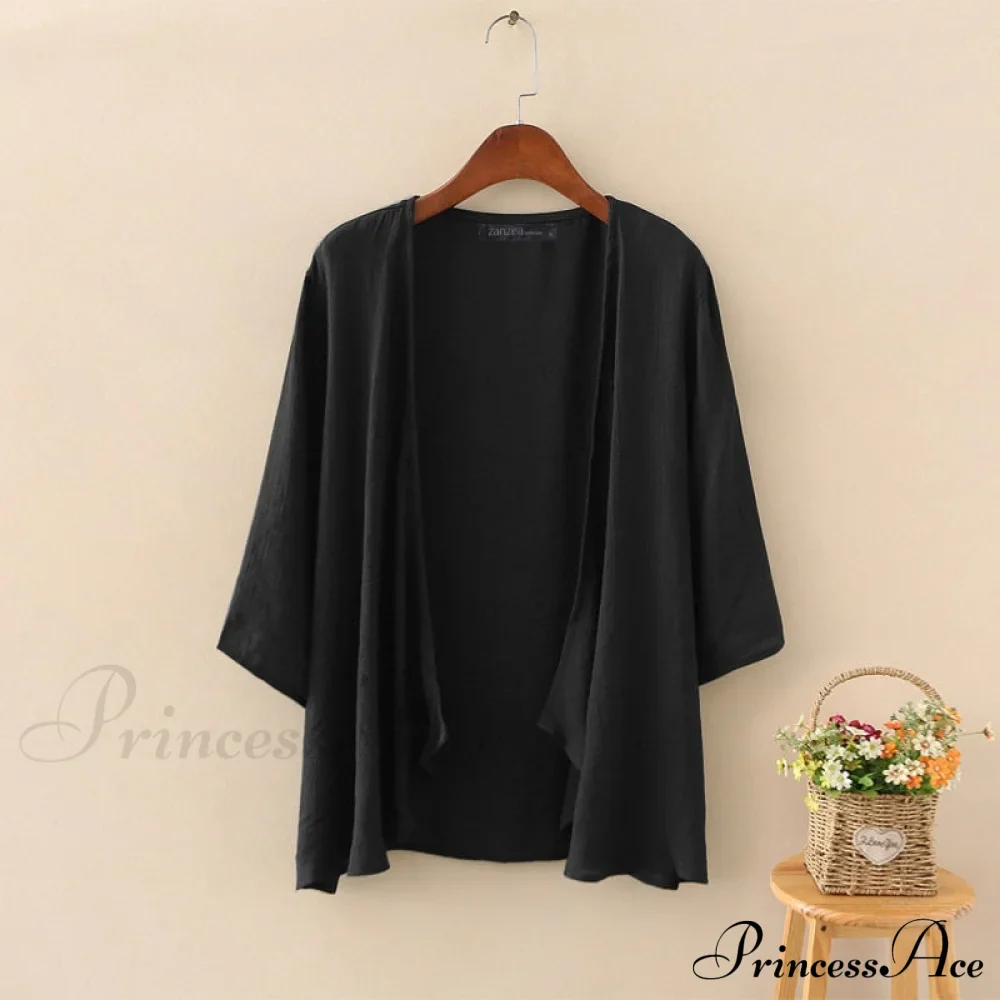 Blouse Blusas Tunic Casual Thin Tops Plus Solid Warm-Season Long Womens Arm Female Kimono Cardigans Cape Size - Image 6