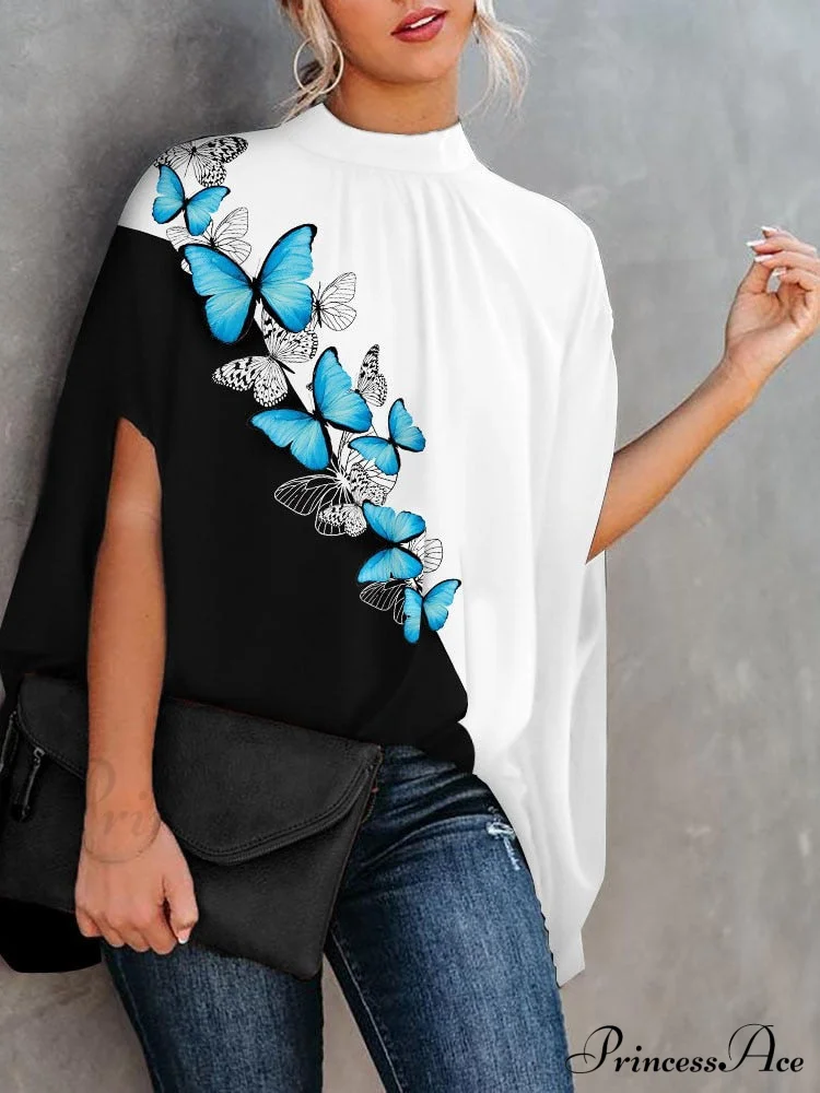 Blouse Loose Blouse Top Femme Arm Casual Design Women Warm-Season Fashion Brief Elegant - Image 2