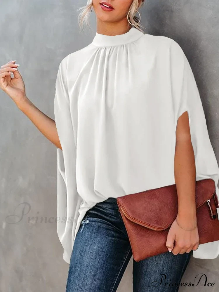 Blouse Loose Blouse Top Femme Arm Casual Design Women Warm-Season Fashion Brief Elegant - Image 5