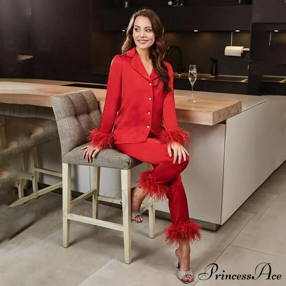 Feather Top Casual Tracksuit Set - Image 6