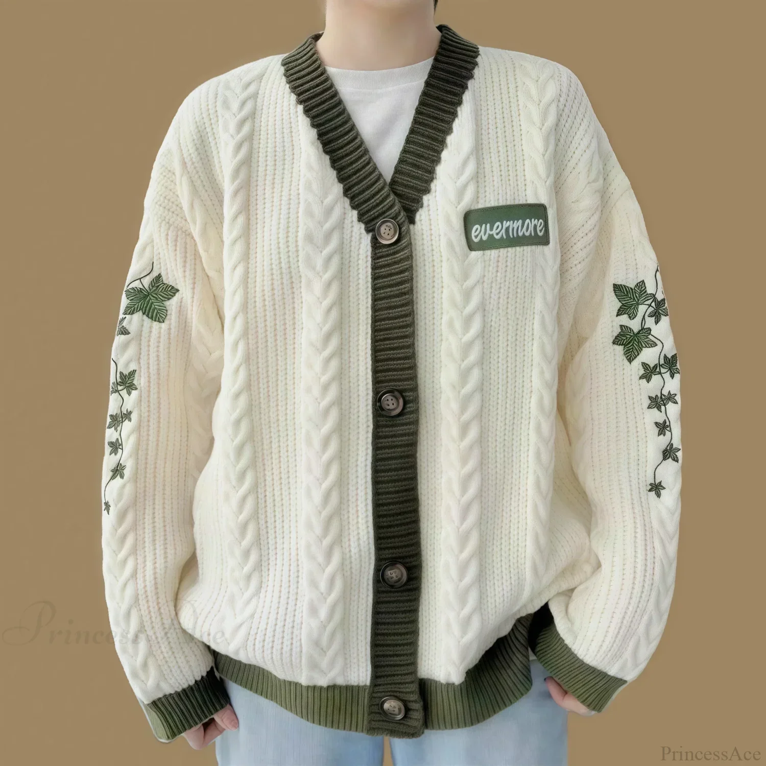 Blue Koi V-neck Embroidered Cardigan - Image 5