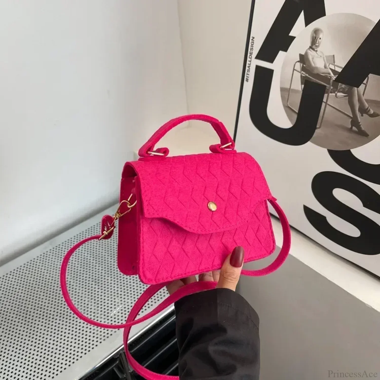Blue Subaxillary Korean Fashion Shoulder Handbag
